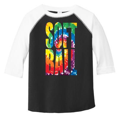 Softball Retro Tie Dye Toddler Fine Jersey T-Shirt