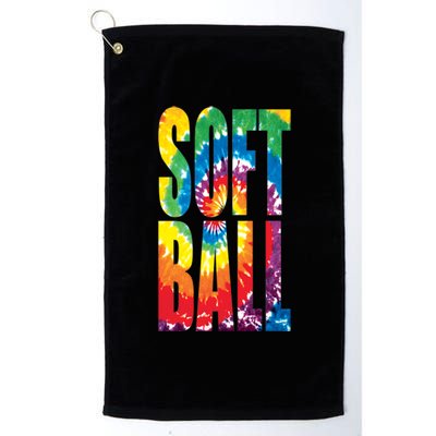 Softball Retro Tie Dye Platinum Collection Golf Towel