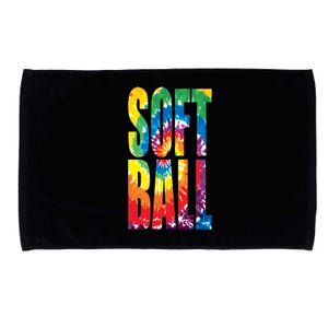 Softball Retro Tie Dye Microfiber Hand Towel