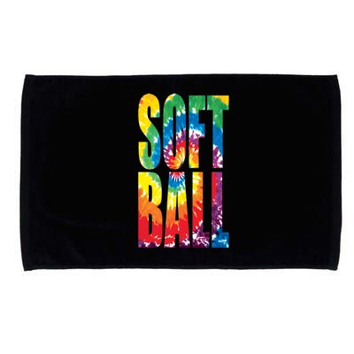 Softball Retro Tie Dye Microfiber Hand Towel