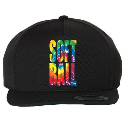 Softball Retro Tie Dye Wool Snapback Cap