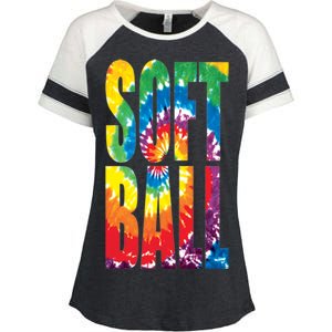 Softball Retro Tie Dye Enza Ladies Jersey Colorblock Tee