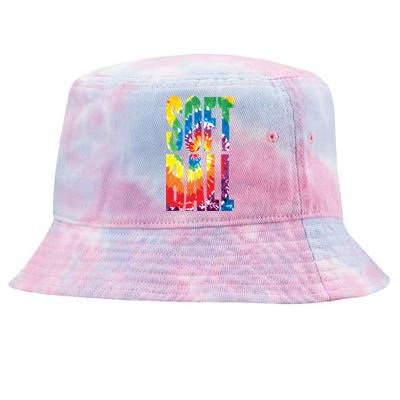 Softball Retro Tie Dye Tie-Dyed Bucket Hat