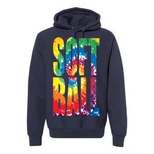 Softball Retro Tie Dye Premium Hoodie