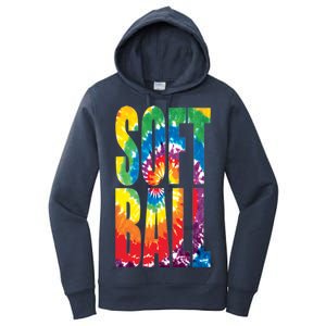 Softball Retro Tie Dye Women's Pullover Hoodie