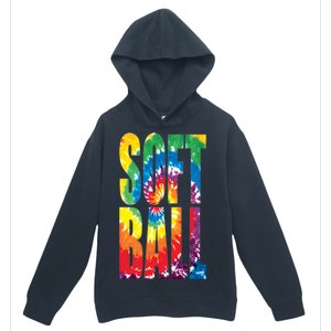 Softball Retro Tie Dye Urban Pullover Hoodie