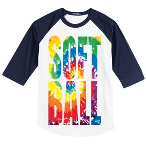 Softball Retro Tie Dye Baseball Sleeve Shirt