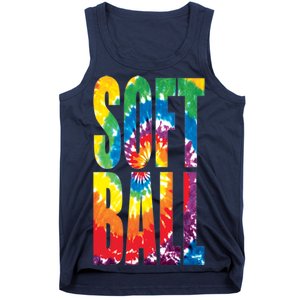 Softball Retro Tie Dye Tank Top