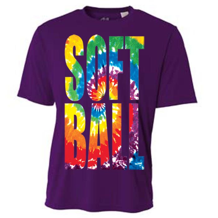 Softball Retro Tie Dye Cooling Performance Crew T-Shirt