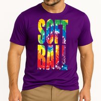 Softball Retro Tie Dye Cooling Performance Crew T-Shirt
