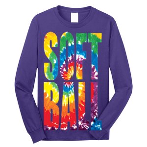 Softball Retro Tie Dye Long Sleeve Shirt