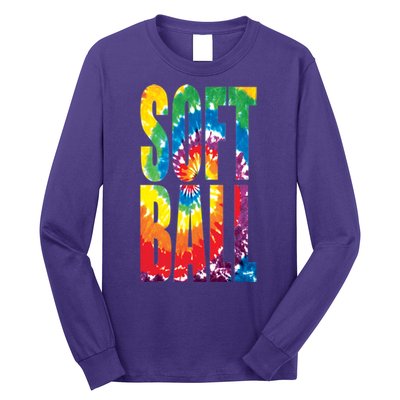 Softball Retro Tie Dye Long Sleeve Shirt