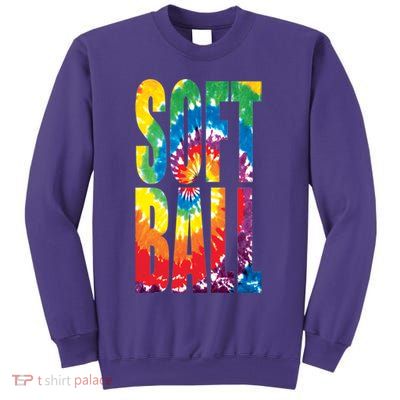 Softball Retro Tie Dye Sweatshirt