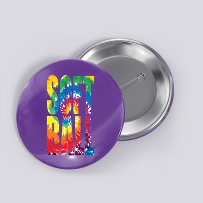 Softball Retro Tie Dye Button