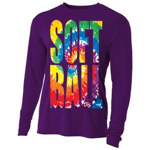 Softball Retro Tie Dye Cooling Performance Long Sleeve Crew