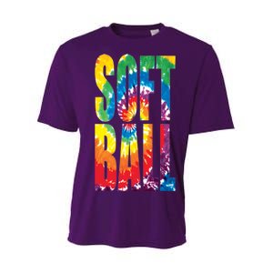 Softball Retro Tie Dye Youth Performance Sprint T-Shirt