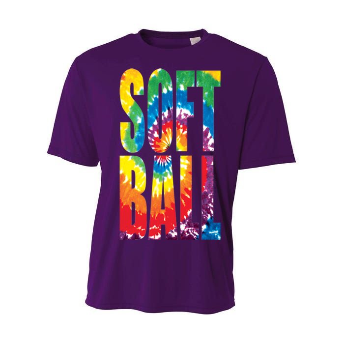 Softball Retro Tie Dye Youth Performance Sprint T-Shirt