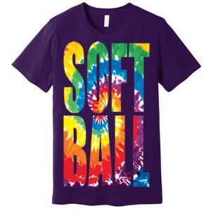 Softball Retro Tie Dye Premium T-Shirt