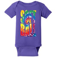 Softball Retro Tie Dye Baby Bodysuit