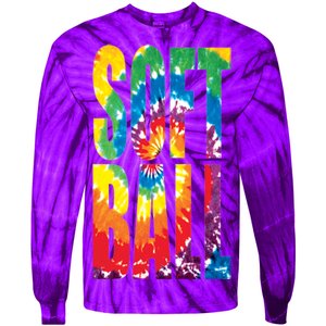 Softball Retro Tie Dye Tie-Dye Long Sleeve Shirt