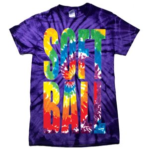 Softball Retro Tie Dye Tie-Dye T-Shirt