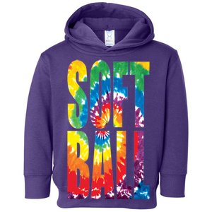 Softball Retro Tie Dye Toddler Hoodie