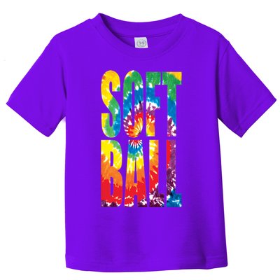 Softball Retro Tie Dye Toddler T-Shirt