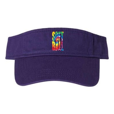 Softball Retro Tie Dye Valucap Bio-Washed Visor