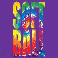 Softball Retro Tie Dye Kids Long Sleeve Shirt
