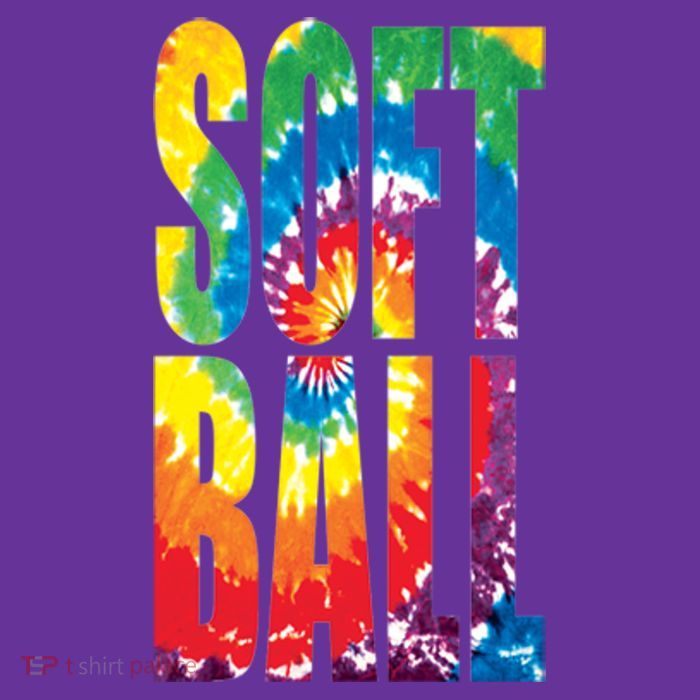 Softball Retro Tie Dye Kids Long Sleeve Shirt