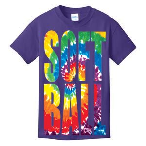 Softball Retro Tie Dye Kids T-Shirt