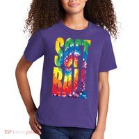 Softball Retro Tie Dye Kids T-Shirt
