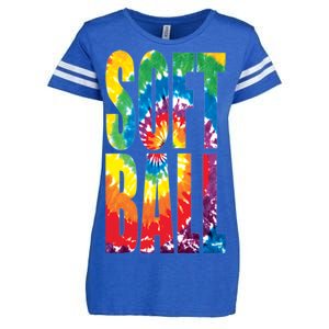 Softball Retro Tie Dye Enza Ladies Jersey Football T-Shirt