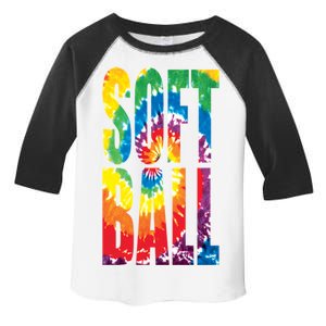 Softball Retro Tie Dye Toddler Fine Jersey T-Shirt