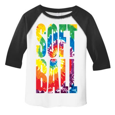 Softball Retro Tie Dye Toddler Fine Jersey T-Shirt