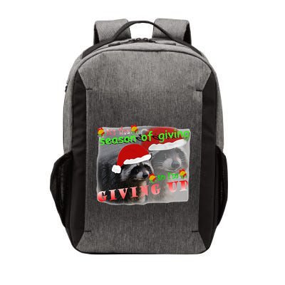 Season Of Giving So IM Giving Up Sad Raccoon Ugly Christmas Vector Backpack