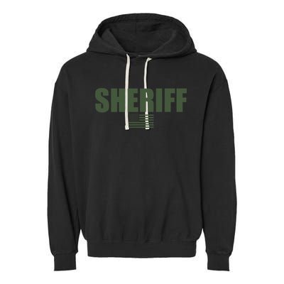 Sheriff Od Green On Duty Uniform Garment-Dyed Fleece Hoodie