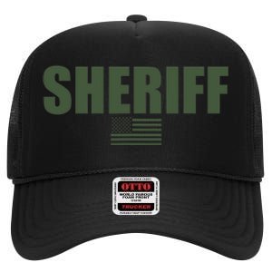 Sheriff Od Green On Duty Uniform High Crown Mesh Back Trucker Hat