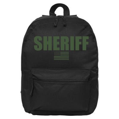 Sheriff Od Green On Duty Uniform 16 in Basic Backpack
