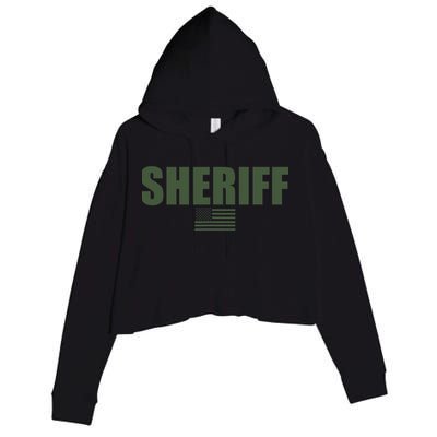 Sheriff Od Green On Duty Uniform Crop Fleece Hoodie