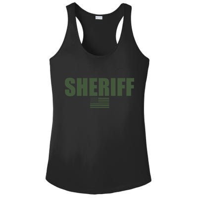 Sheriff Od Green On Duty Uniform Ladies PosiCharge Competitor Racerback Tank