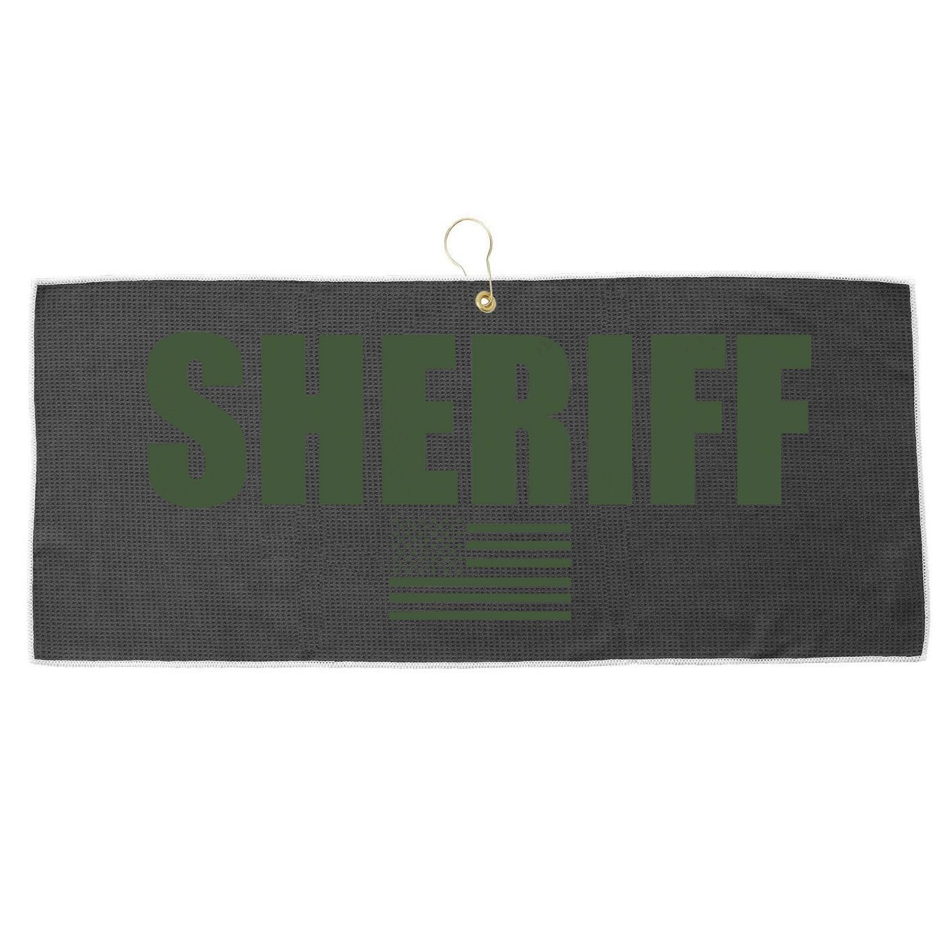 Sheriff Od Green On Duty Uniform Large Microfiber Waffle Golf Towel