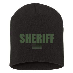 Sheriff Od Green On Duty Uniform Short Acrylic Beanie