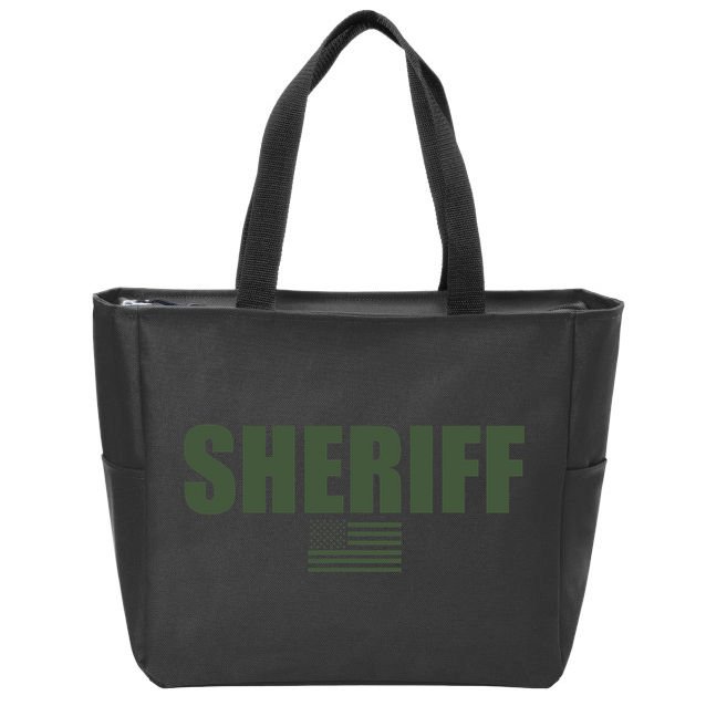 Sheriff Od Green On Duty Uniform Zip Tote Bag