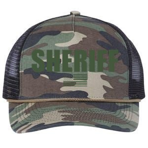 Sheriff Od Green On Duty Uniform Retro Rope Trucker Hat Cap