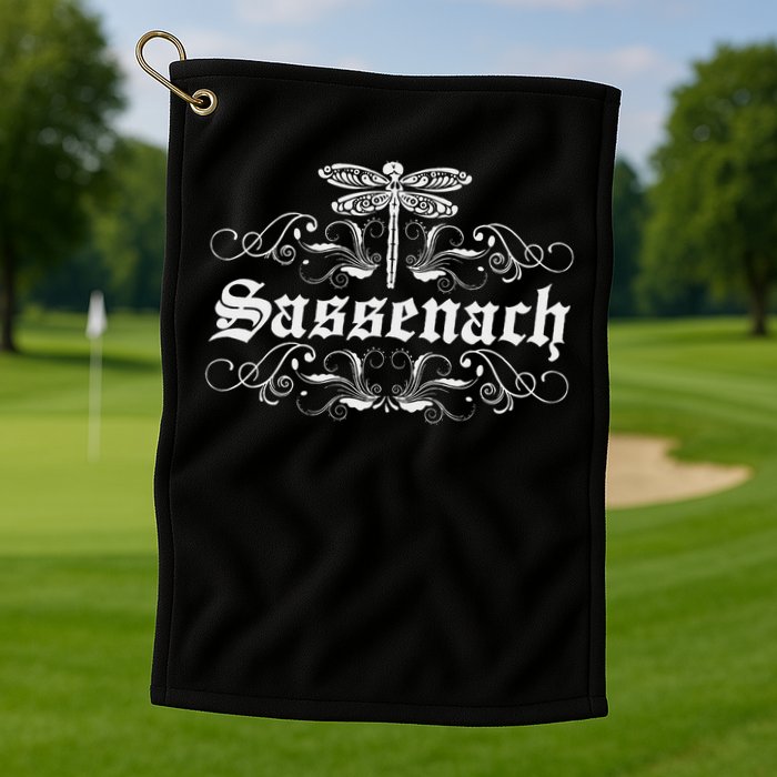 Sassenach Outlander Gaelic Dragonfly 's And Golf Towel