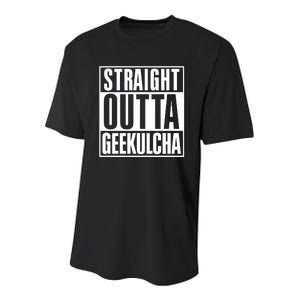 Straight Outta Geekulcha Youth Performance Sprint T-Shirt