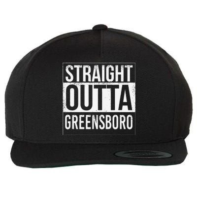 Straight Outta Greensboro Usa American Hometown City Wool Snapback Cap