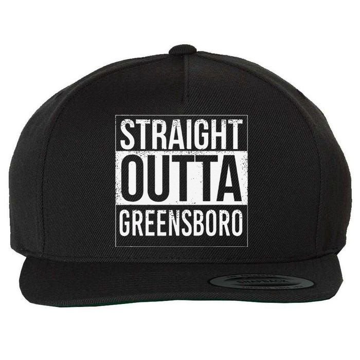 Straight Outta Greensboro Usa American Hometown City Wool Snapback Cap