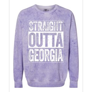 Straight Outta Georgia Ga State Colorblast Crewneck Sweatshirt